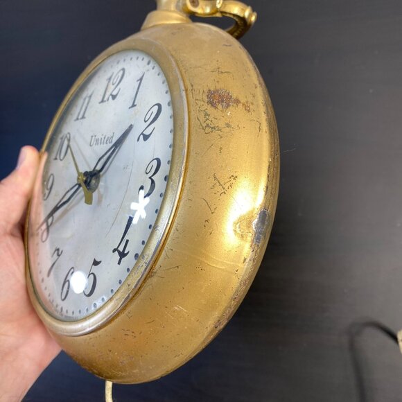 Vintage Working UNITED CLOCK CORP Brooklyn ny, U.S.A Watch Mid Century Wall Cloc - Picture 6 of 10